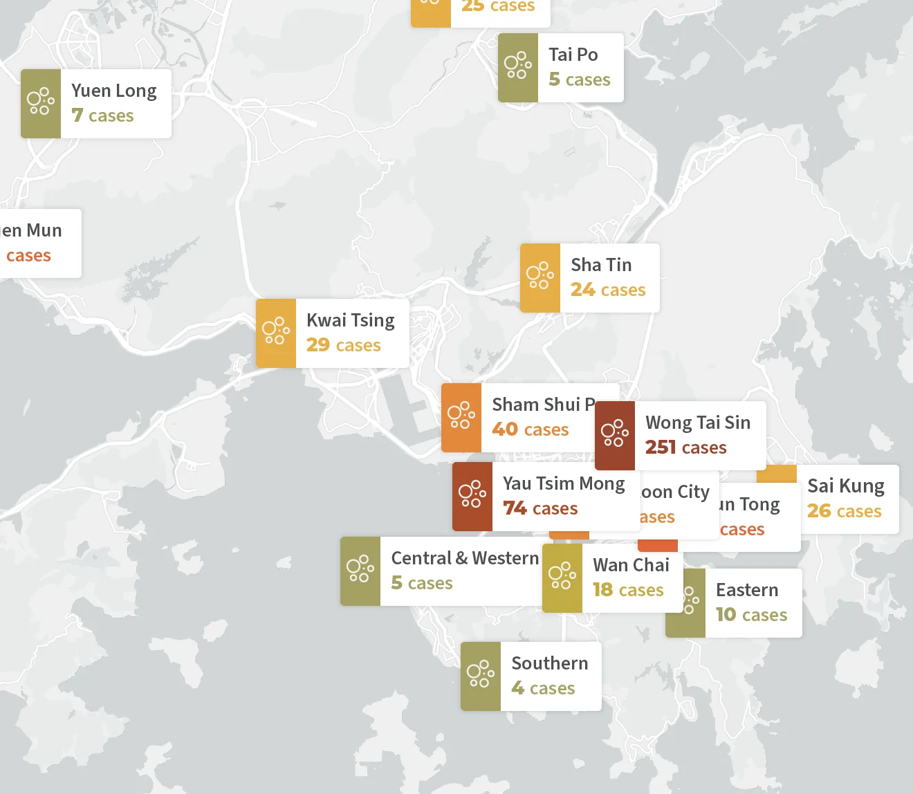 Hong Kong Covid-19 Map Tracker